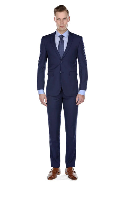 Navy Blue Slim-Fit Men's Suit Single Breast Notch Lapel PYS02