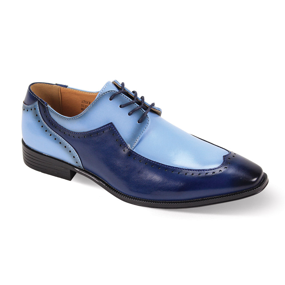 Navy/Ligh Blue Men's Two-Tone Wingtip Oxford Dress Lace-Up Shoes-7054 DESIGN MENSWEAR Navy/Ligh Blue Men's Two-Tone Wingtip Oxford Dress Lace-Up Shoes-7054 DESIGN MENSWEAR