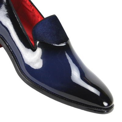 Globe footwear Navy Blue Smokers Patent Leather Men's Fancy Style Shoe