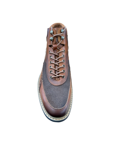Cognac/Brow Men's Lace Up Casual Boot Leather and Suede