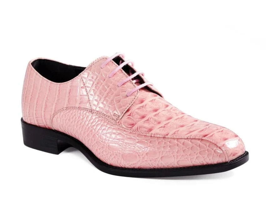 Pink Men's Harvey Lace-Up Dress Shoes 8.5 / Pink Pink Men's Harvey Lace-Up Dress Shoes 8.5 / Pink