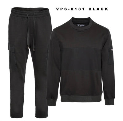Premium GG Men's Black Jogging Set Sweatshirt and Pants with Packets
