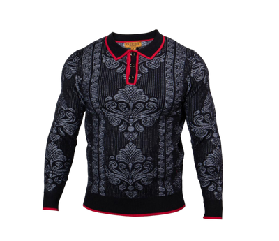 Prestige Black Men's Polo Sweater Luxury Fashion Design Regular-Fit