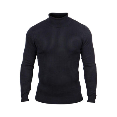 Prestige Black Men's Turtleneck Sweaters Regular-Fit Pullover Sweater