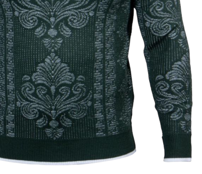 Prestige Green Men's Polo Sweater Luxury Fashion Design