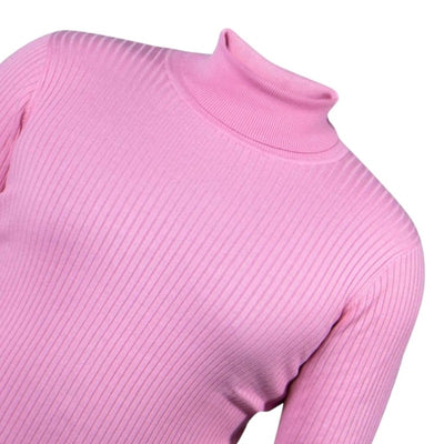 Prestige Pink Men's Turtleneck Sweaters Regular-Fit Pullover Sweater