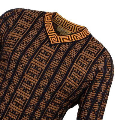 Prestige Rust Black Men's V-Neck Fashion Design Pullover Sweaters