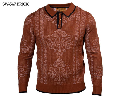 Prestige Rust Men's Polo Sweater Luxury Fashion Design Pullover Tyle No: SW-547