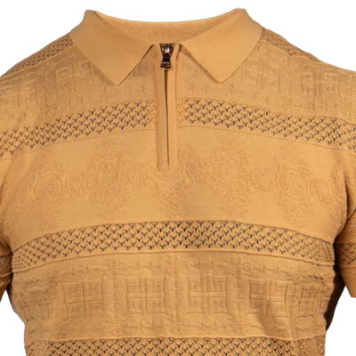 Prestige Sand Zip-up Polo Knitting T-Shirt Regular-Fit CMK-318 Sand