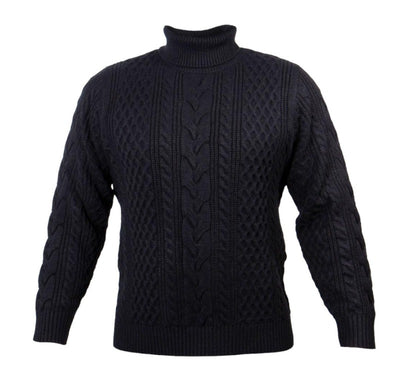 Prestige black men's turtleneck sweaters light blend pullover regular fit