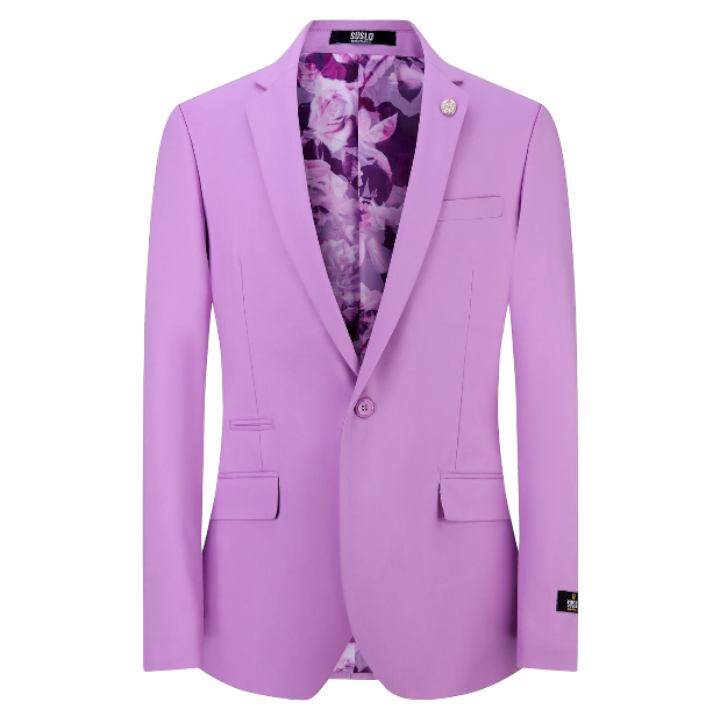 Purple Men's Blazer Jacket Stretch Fabric Notch Lapel Slim-Fit Style-S –  DESIGN MENSWEAR