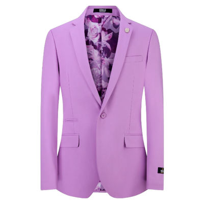 Purple Men's Blazer Jacket Stretch Fabric Notch Lapel Slim-Fit Style-S1601