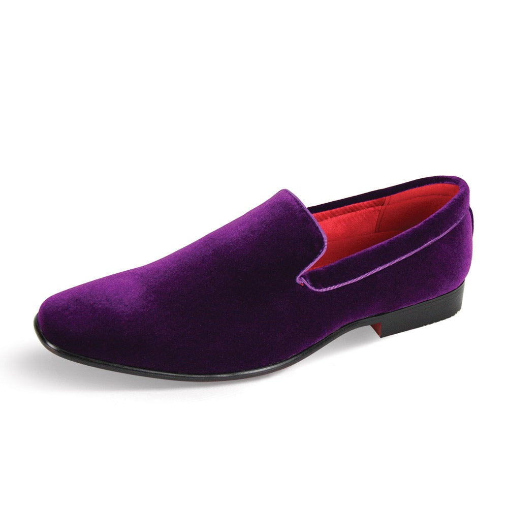 Purple Men's Plain Velvet Slip-On Shoes Formal Design Style No: 7011 Purple Men's Plain Velvet Slip-On Shoes Formal Design Style No: 7011