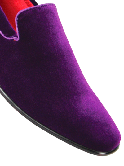 Purple Men's Plain Velvet Slip-On Shoes Formal Design Style No: 7011