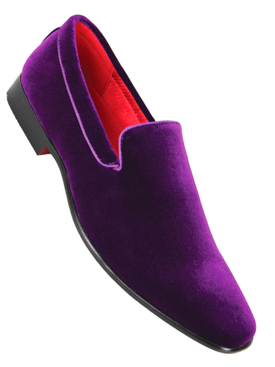 Purple Men's Plain Velvet Slip-On Shoes Formal Design Style No: 7011