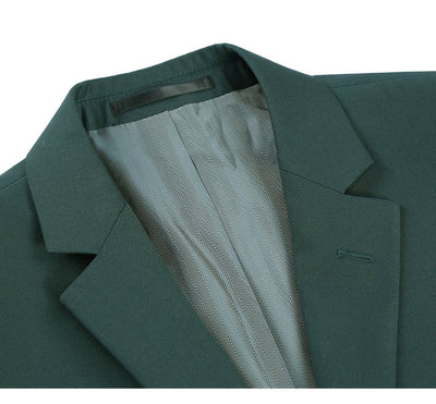 RENOIR Hunter green men's 2 piece slim fit suit single breasted notch lapel