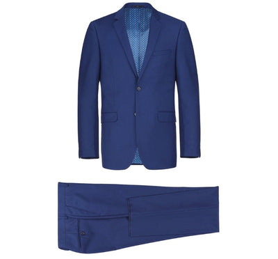 RENOIR Royal Blue men's 2 piece slim fit suit single breasted notch lapel
