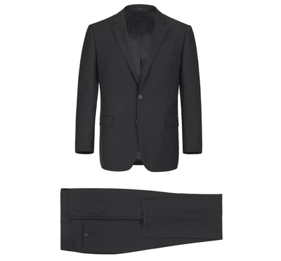 black men's 2 piece slim fit suit single breasted notch lapel suit