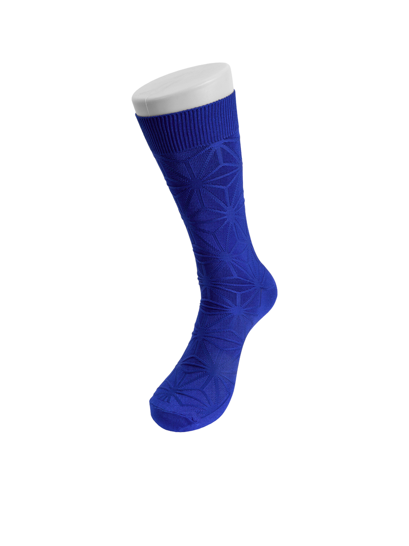 Royal Blue Men Dress Solid Color Silky Socks Two-tone Thin Silky Feel Business Socks