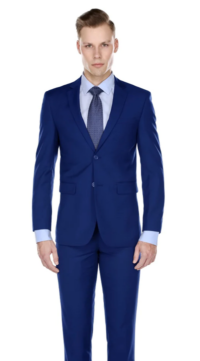 Royal Blue Men's Slim-Fit Suit Single Breast Notch Lapel Style-PYS02