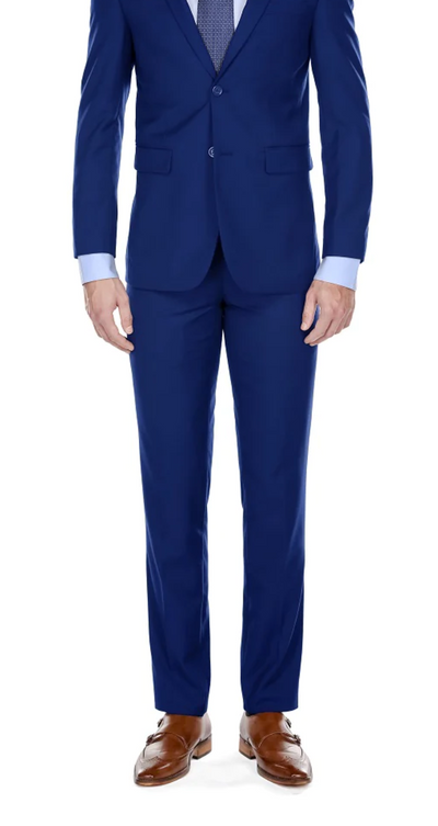 Royal Blue Men's Slim-Fit Suit Single Breast Notch Lapel Style-PYS02