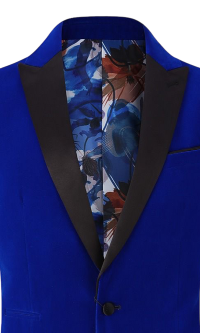 Royal Blue Men's velvet Blazer Peak Lapel with Bowtie Style No-VS1602