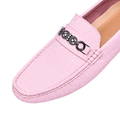 Royal shoes pink men's casual loafer slip-on printed leather driver