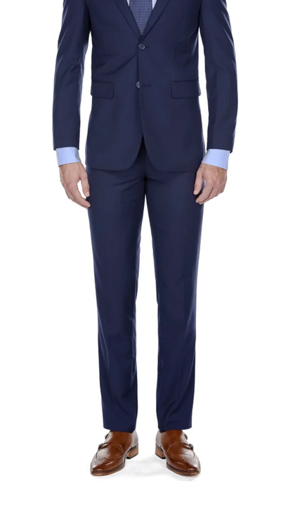 Navy Blue Slim-Fit Men's Suit Single Breast Notch Lapel PYS02