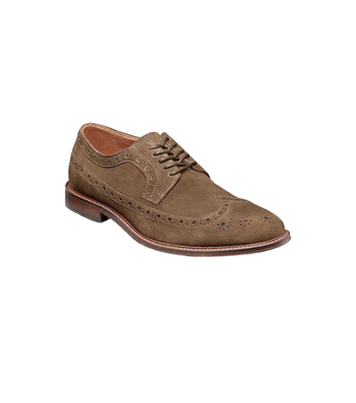 Stacy Adams Men's Brown Wingtip Oxford Lace-Up Casual suede Leather Shoes