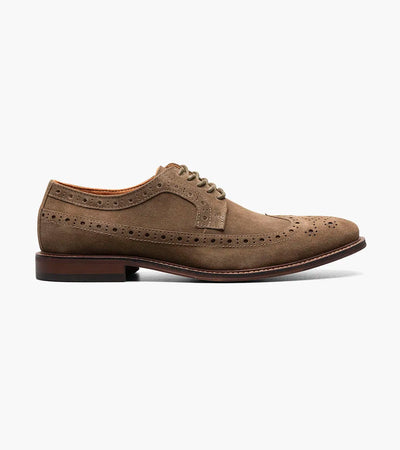 Stacy Adams Men's Brown Wingtip Oxford Lace-Up Casual suede Leather Shoes