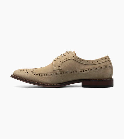 Stacy Adams Men's Sand Wingtip Oxford Lace-Up Casual suede Leather Shoes