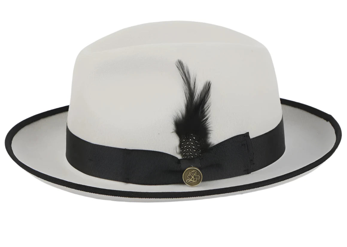 White hat with black trim Large Wholesale Sun Hats - Oversized with Upturned Brim main image 3