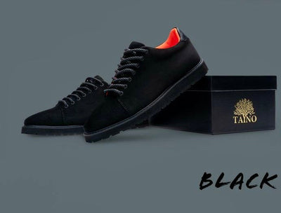 Tayon Black men's Suede lace-up Oxford Sneaker Casual Shoes - Design Menswear