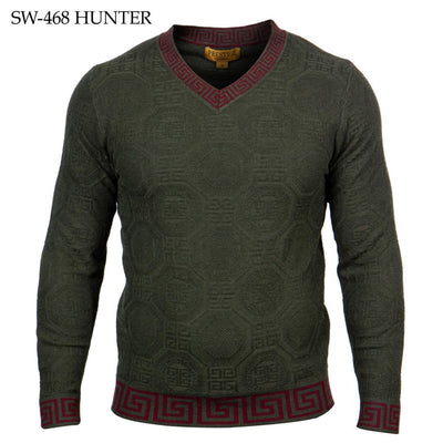Prestige Olive Men's V-Neck Luxury Style Pullover Sweaters