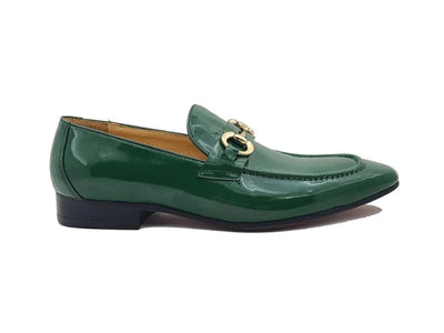 carrucci Green patent leather mens shoes slip-on dress Shoes Gold Buckle