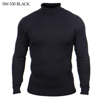 Prestige Black Men's Turtleneck Sweaters Regular-Fit Pullover Sweater