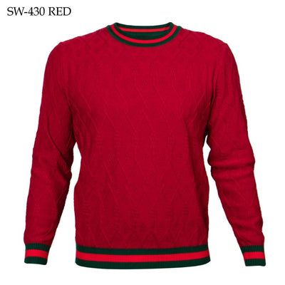prestige red men's crewneck sweaters long sleeves pullover fashion design