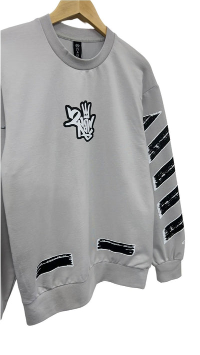 Gray Men's 2Pac Graphic Long Sleeves Sweatshirt - Design Menswear