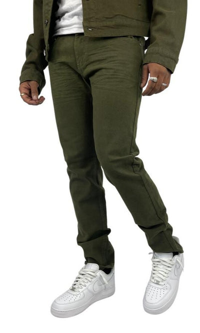 Access Apparel Men's Olive Slim-Fit Stretch Jeans Blind Trust - Design Menswear