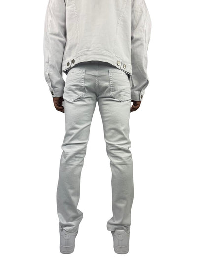 Men's White Slim-fit Stretch Jeans Blind Trust - Design Menswear