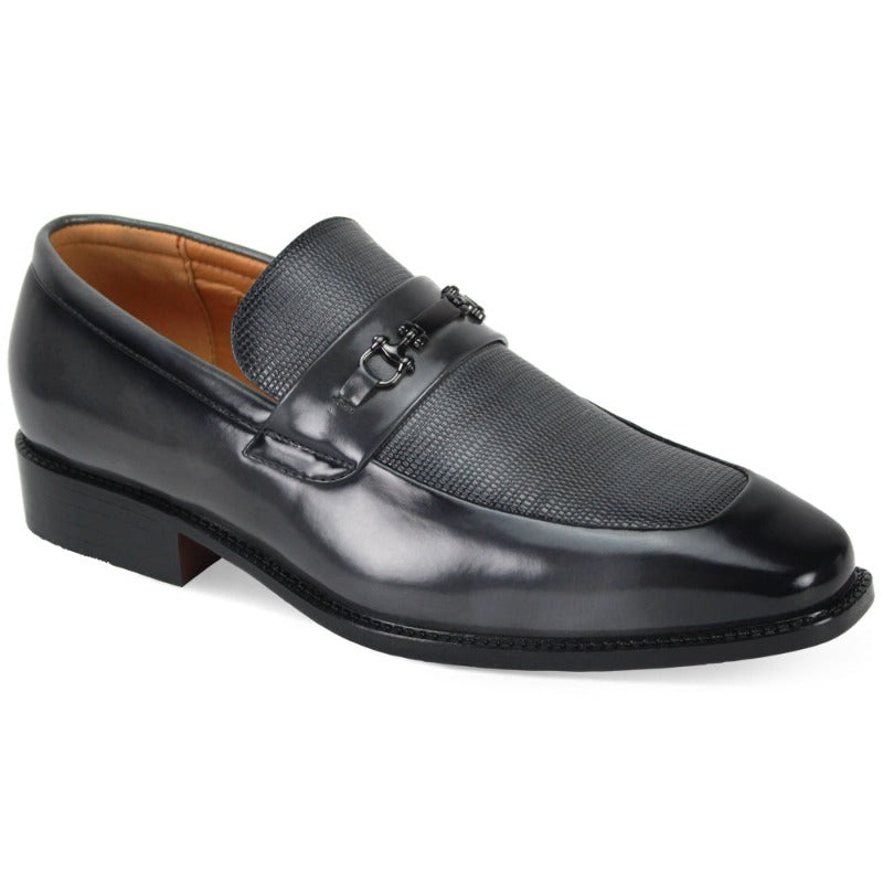 Grey Men's Slip On Dress Shoes Silver Buckle – DESIGN MENSWEAR