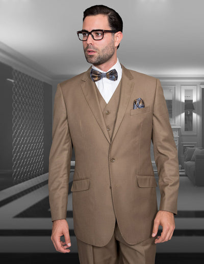 Statement Bronze Men's Suit 100% Wool Vested - Design Menswear