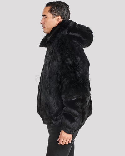 Real Fur Coat For Men's Rabbit fur Dress Casual Style - Design Menswear