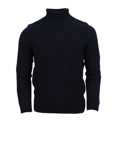 Black Men's Fashion Design Turtleneck Sweaters Light Blend Slim Fit - Design Menswear