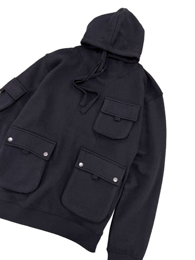 Men's Solid Color Black Hoodies 3 Pockets Heavy Blend - Design Menswear