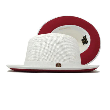Bruno Capelo White Red Bottom Straw Hats - Design Menswear