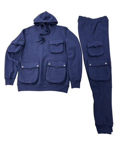 Men's Blue Jogger Set Hoodies and Sweatpants Heavy Blend - Design Menswear