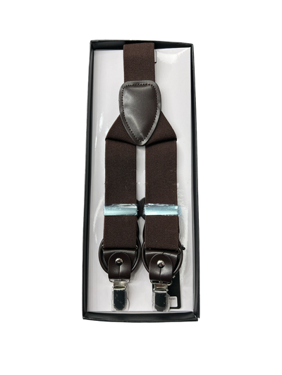 Brand Q Men's Brown Suspenders Clip and leathers - Design Menswear