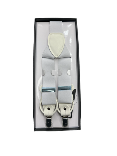 Brand Q Men's White Suspenders Buttons - Design Menswear