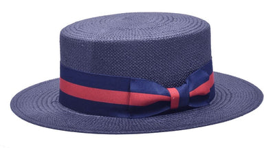 Bruno capelo Blue Men's Straw Hats Red and Blue band - Design Menswear